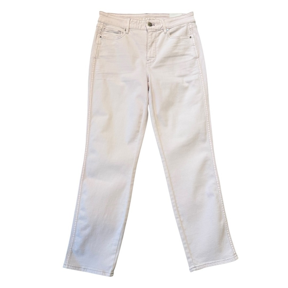White House Black Market High Rise Straight Jeans Tinted Wisteria Lavender 4 NEW